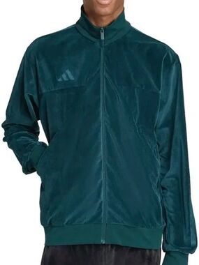 Adidas Aurora Ivy Teal Velour Full‑Zip Track Jacket size L